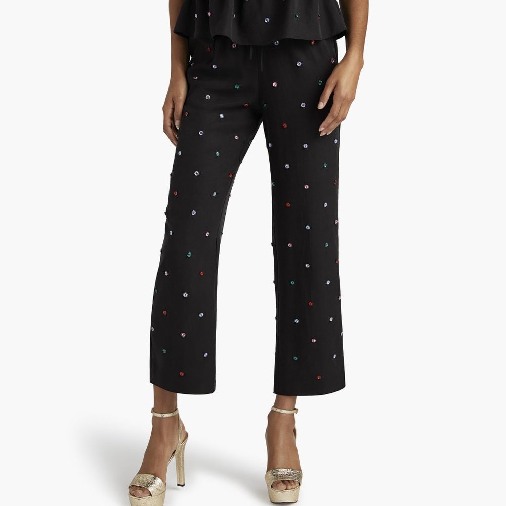 Hill House home Jewel Jammie Pant in Black w/ multicolor Jewels sz XS